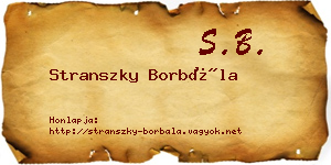Stranszky Borbála névjegykártya