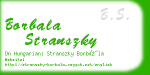 borbala stranszky business card